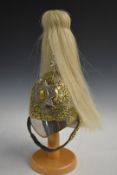 Scale replica Household Cavalry Lifeguard helmet on stand, H39cm