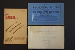 Three gun catalogues Alex Martin Ltd Gun Rifle and Cartridge Makers Armourers to the S.R.A. & at