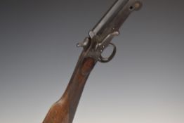 Belgian .410 single barrelled folding poacher's shotgun with chequered grip and forend and 24 inch