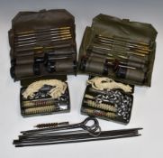 Four military gun or rifle cleaning and pull through kits including two Swiss K31 examples