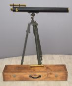 Pillischer London 3 inch refractor telescope with finder scope attached and further Broadhurst