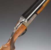 Zabala A-LP71 12 bore magnum side by side shotgun with engraved locks, underside, trigger guard, top