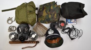 Glamorgan Constabulary policeman's helmet, size 7¼, by Everitt W Vero & Co Ltd London, truncheon,