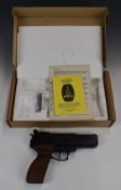 BSA 240 Magnum .177 target air pistol with adjustable sights and hair trigger and shaped wooden