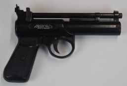 Webley Junior .177 air pistol with named and chequered grips, serial number 551.