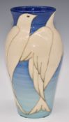 Dennis Chinaworks signed limited edition 4/50 baluster vase decorated with doves, dated 2000, H21cm