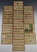 Cabinet of 156 Victorian and later microscope slides, mostly annotated and with preparer's name,