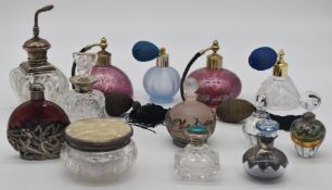 Royal Brierley Studio and other perfume/ scent bottles including silver mounted examples, tallest