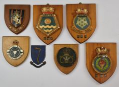 Six military wall plaques for HMS Manchester, HMS Phoebe, HMS Renown, REME, South Staffordshire