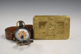 British Army WW1 marching compass MK V by Short & Mason Ltd, London No254 dated 1904 with broad
