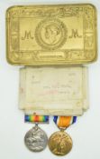 British Army WW1 medal pair comprising War Medal and Victory Medal named to 36868 Pte S A Tyler,