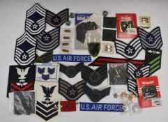 Approximately twenty five American Air Force / Navy cloth badges, mainly rank insignia etc