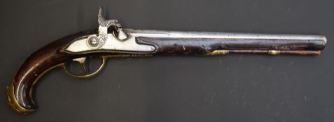 Daniel Thiermay percussion converted from flintlock holster pistol with hammer in the form of a