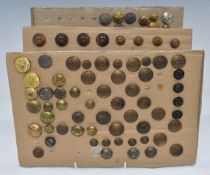 Collection of approximately one hundred and fifty uniform/livery buttons including Light Infantry,