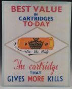 Three modern shotgun cartridge and gunpowder shop display or advertising boards 'Best Value In