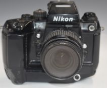Nikon F4 35mm SLR camera with MB-21 battery pack and 35-80mm 1:4-5.6 lens