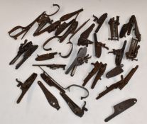 A collection of various shotgun parts including pairs of locks, hammers, sidelock plates etc.,