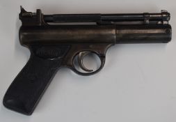 Webley Senior .22 air pistol with named and chequered grips, serial number 294.