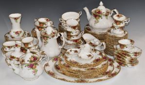 Approximately 160 pieces of Royal Albert Old Country Roses dinner and tea ware including gravy boat,