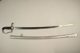 Swedish Light Cavalry sword with 85cm curved blade and scabbard. PLEASE NOTE ALL BLADED ITEMS ARE