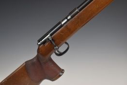 Anschutz model Match 64 .22 bolt-action target rifle with raised cheek piece, adjustable butt
