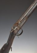 Percussion hammer action muzzle loading gun with lock stamped with script 'SNTEOD' and crown,