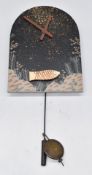 John Maltby (1936-2020) carved wooden pendulum clock with rocking fish action swimming along a