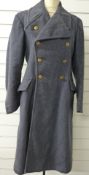 Royal Air Force greatcoat with brass buttons, label size 6 (small)