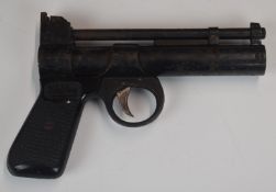 Webley Junior .177 air pistol with named and chequered grips, serial number 555. .