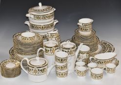 Approximately 135 pieces of Royal Worcester dinner and tea ware decorated in the Windsor pattern,