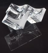 Daum glass multi-sectional geometric bowl, signed to base, H8, diameter 19cm