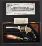 Merwin & Bray .30 five-shot single-action front-loading cup-fire revolver with sheath trigger, brass