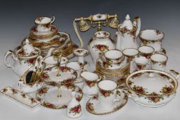 Approximately seventy pieces of Royal Albert Old Country Roses dinner, tea and decorative ware