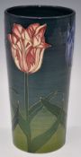 Dennis Chinaworks signed limited edition 71/74 cylinder vase decorated with tulips, H19cm