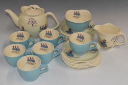 Approximately twenty one pieces of Beswick retro/kitsch tea ware decorated in the Ballet pattern