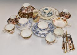 Royal Crown Derby tea ware including 2451 pattern, Minton cup and saucer, Locke and Co Worcester
