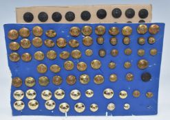 Collection of approximately one hundred and thirty brass, Staybrite and plastic uniform buttons