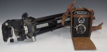 Voigtlander Brilliant TLR camera together with a Stitz tripod