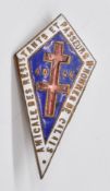 French Resistance WW2 blue, white and red enamel pinback badge, dated 40/44