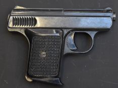 SM Model 110 8mm semi-automatic blank firing pistol with monogrammed and chequered grips, multi-shot