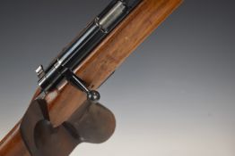 Anschutz model Match 54 .22 bolt-action target rifle with raised cheek piece, adjustable trigger,