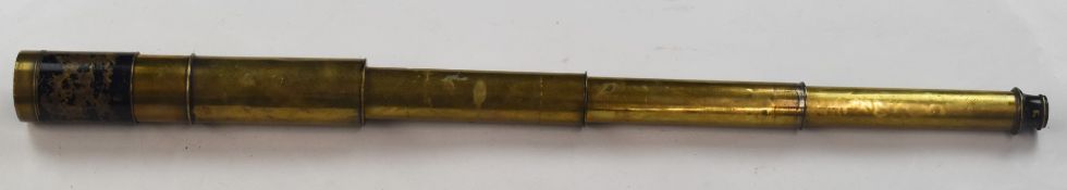 Dollond London three drawer telescope, maximum length 91cm