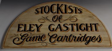 Eley Gastight shotgun cartridges hand painted wooden shop display or advertising sign 'Stockists