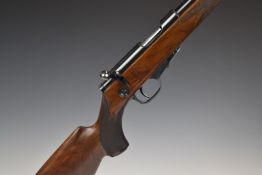 Walther .22 bolt-action rifle with chequered semi-pistol grip, sling mounts, adjustable sights,