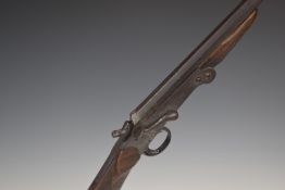 Belgian .410 single barrelled folding poacher's shotgun with chequered grip and forend and 2 inch