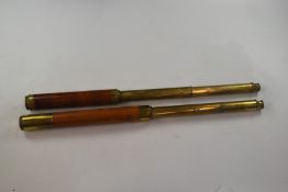 Two 19th or early 20thC telescopes, one two draw by Ashford Dartmouth, the other Husbands Bristol