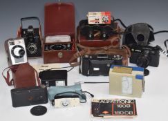 Collectable cameras to include Zeiss Ikon Nettar 515/2, Kodak Brownie 8, Gevabox, Kershaw WW2 x6
