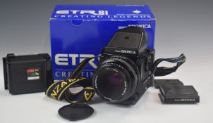 Zena Bronica ETR Si medium format camera, serial number 7367186, with Zenazon-PE 1:2.8 f=75mm