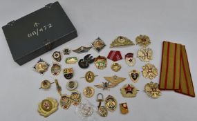 Approximately thirty Russian badges including Tank No1 badge