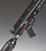 Logun S-16 take down PCP air rifle with pistol grip, three 16 shot magazines, bi-pod and sound